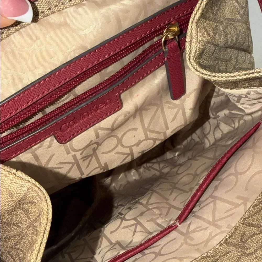 Calvin Klein Tan and Red Women's Backpack